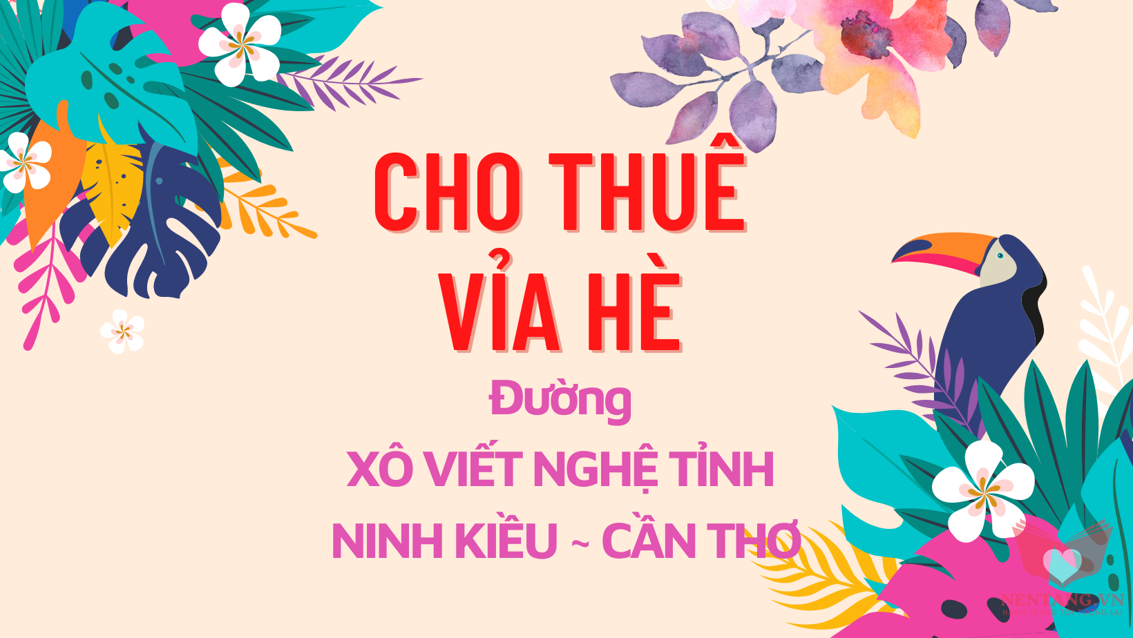 Cho thuê Vỉa hè Cần Thơ đường Xô viết Nghệ Tỉnh